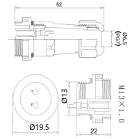 Einbaustecker Steckverbindung Borddurchführung Steckdose Wasserdicht Hochstrom Steckverbindung  6 Pin 13mm
