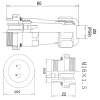 Einbaustecker Steckverbindung Borddurchführung Steckdose Wasserdicht Hochstrom Steckverbindung  6 Pin 13mm