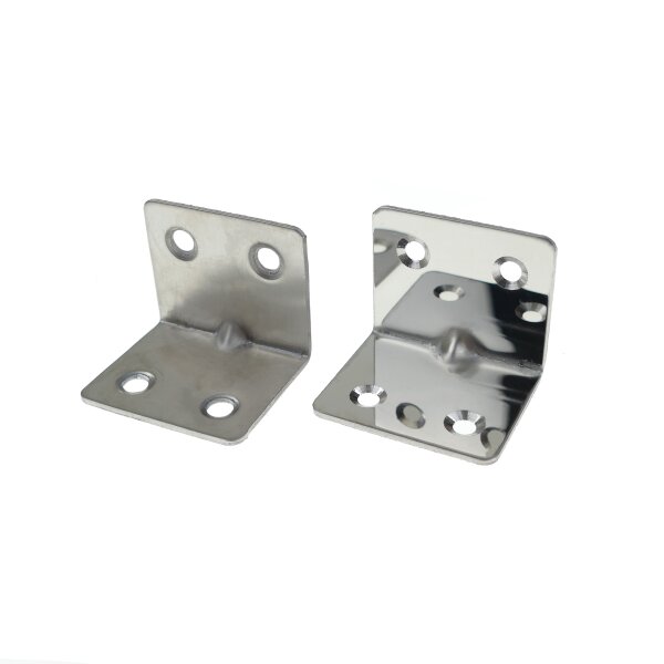 10x Edelstahl Winkelverbinder 32x32x38mm in 2 Oberflächenausführungen zum Auswählen