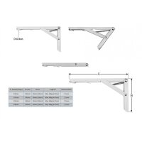 Regalträger klappbar Edelstahl Regalhalter Regalwinkel Regal Halter 340mm