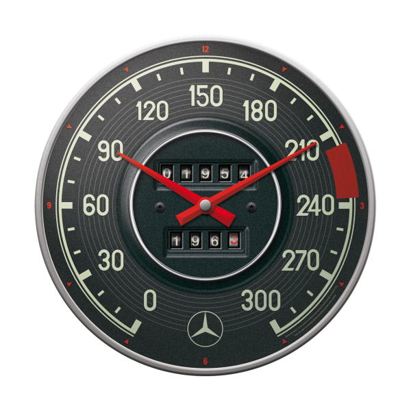 Mercedes Wanduhr 31 cm Benz im Tachodesign mit Batteriebetrieb