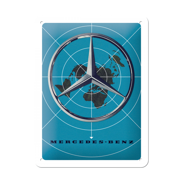 Blechschild 15 x 20 Mercedes-Benz Blue Map