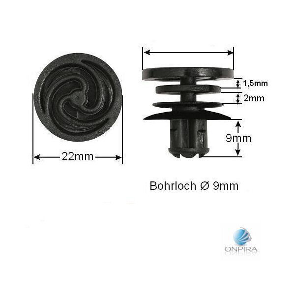 30x Clip Clips Clipse Türverkleidung 3B0868243 VW Golf 3 4 5 Audi Seat Skoda 073
