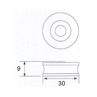 30mm Laufrolle Rollwagen Schiebetürbeschlag Schiebetür Rolle Duschtüre 31-12