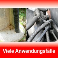 25 Meter Wellrohr geschlitzt Schutzrohr Leerrohr Ø Innen 10,0mm / Ø Aussen 13,0mm | Schwarz | UV Beständig | Bis -40 bis 105°C | schwer Entflammbar | verschiedene Größen u. Längen