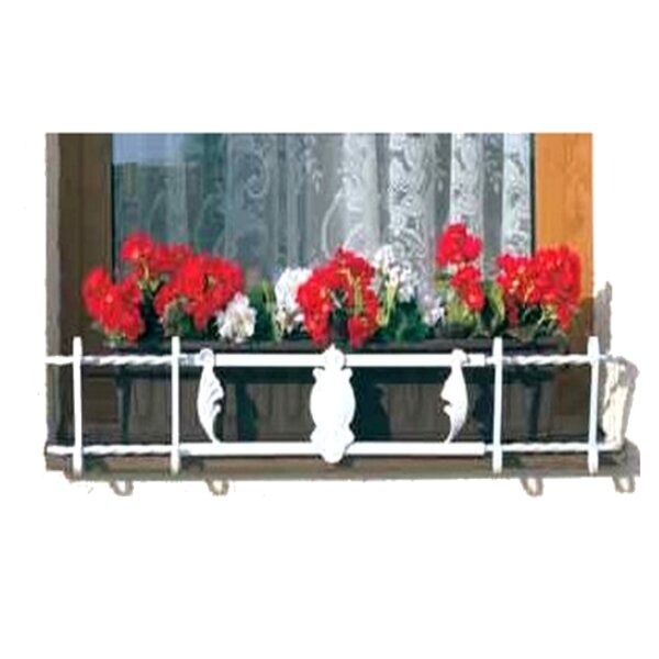 BLUMENKASTENHALTER WEISS VERZINKT 80-100 CM FÜR FENSTERBANK AUSSEN HALTER