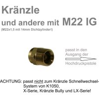 Schaumlanze Hochdruck Schaumkanone Düse Injektor kompatibel Kränzle foam lance M22 AG