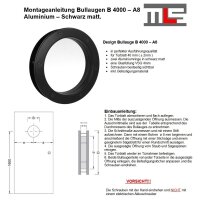 Bullauge B4000 A8 Rundfenster Aluminium schwarz matt...
