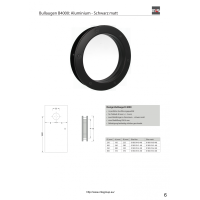 Bullauge B4000 A8 Rundfenster Aluminium schwarz matt Ø 35 cm Glas klar 0180-0142-A8