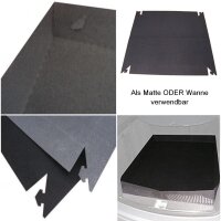 Kofferraumwanne Teppich 110 x 100 cm schwarz 3mm dick