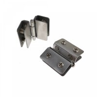 2x Edelstahl Glastür Vitrine Scharnier Türbeschlag Türband Glasvitrine Glas
