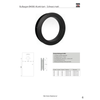 Bullauge B4000 A8 Rundfenster Aluminium schwarz matt Ø 25 cm Glas matt 0180-0160-A8