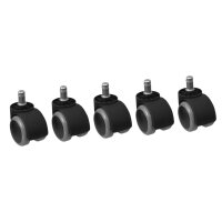 5x Bürostuhlrollen 200kg 11mm Stift Ø50mm Rollen Hartbodenrollen Stuhlrollen