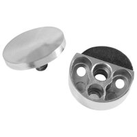 4x Spiegelhalter Ø27x14mm Glashalter 4-6mm in 2 Oberflächen auswählbar Edelstahl-Optik oder Chrom
