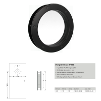 Bullauge B4000 A8 Rundfenster Aluminium schwarz matt Ø 40 cm Glas matt 0180-0163-A8