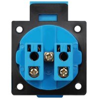 Einbausteckdose Blau Schwarz IP44 Schuko 230/250V 16A Steckdose Anbausteckdose Schwarz