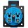 Einbausteckdose Blau Schwarz IP44 Schuko 230/250V 16A Steckdose Anbausteckdose Schwarz