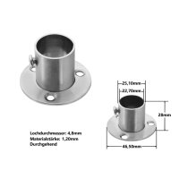 Wandrosette Edelstahl Flansch Wandhalter Wandlager Rohr Rundrohr 1-05 Ø22mm