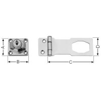 Abschließbare Chrom Überfalle Riegel Türriegel Türbeschlag Vorhängeschloss 3 Zoll / 80mm