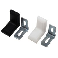 10x Stuhlwinkel 30x30x18mm mit Kunststoff Abdeckung Möbel Winkel Flachwinkel schwarz