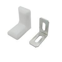 10x Stuhlwinkel 30x30x18mm mit Kunststoff Abdeckung Möbel Winkel Flachwinkel schwarz