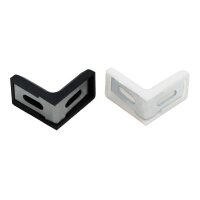 10x Stuhlwinkel 30x30x18mm mit Kunststoff Abdeckung Möbel Winkel Flachwinkel schwarz