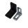 10x Stuhlwinkel 30x30x18mm mit Kunststoff Abdeckung Möbel Winkel Flachwinkel schwarz
