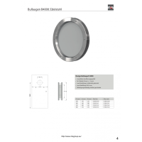 Bullauge B4000 aus gebürstetem Edelstahl für Wandstärke 40 +/- 2 mm