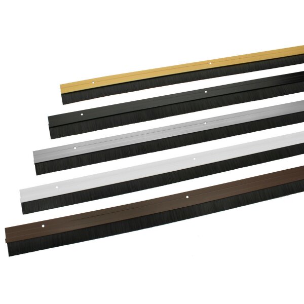 Türbodendichtung aus Aluminium mit  Bürstendichtung Ohne Klebeband Farbe Gold