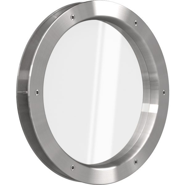Bullauge 30cm aus gebürstetem Edelstahl für Wandstärke 40 +/- 2 mm 30 cm Glas Matt