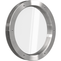 Bullauge 30cm aus gebürstetem Edelstahl für Wandstärke 40 +/- 2 mm 30 cm Glas Matt