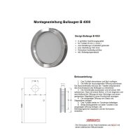 Bullauge 30cm aus gebürstetem Edelstahl für Wandstärke 40 +/- 2 mm 30 cm Glas Matt